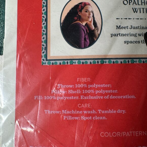 Opalhouse designed with Jungalow Decorative Bed Throw and Pillow Set Dark Green - Picture 4 of 6